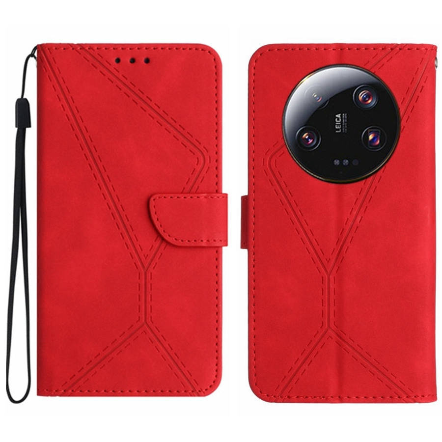 Stitching Embossed Leather Phone Case, For Xiaomi Redmi 13 4G Global / 5G Global, For Xiaomi Redm...