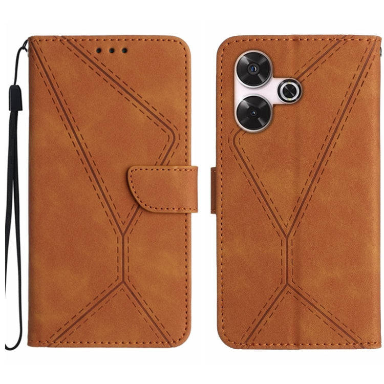 Stitching Embossed Leather Phone Case, For Xiaomi Redmi 13 4G Global / 5G Global, For Xiaomi Redm...