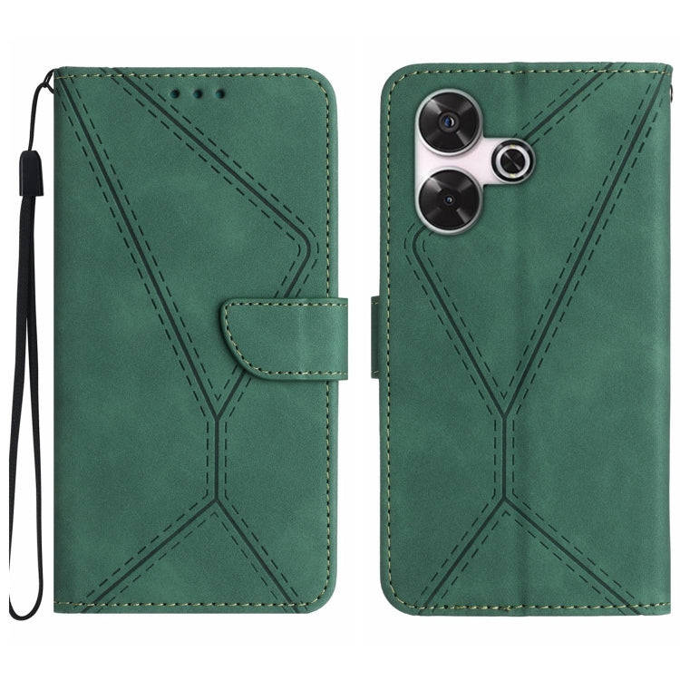 Stitching Embossed Leather Phone Case, For Xiaomi Redmi 13 4G Global / 5G Global, For Xiaomi Redm...