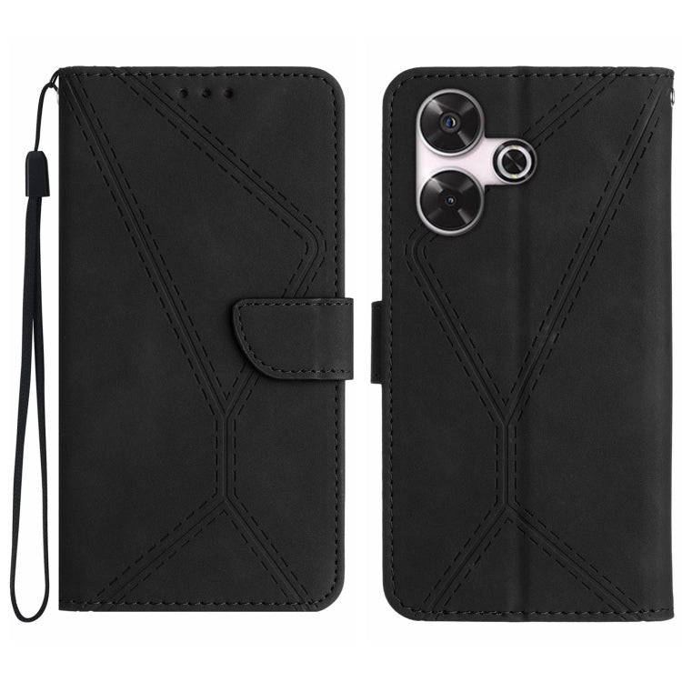 Stitching Embossed Leather Phone Case, For Xiaomi Redmi 13 4G Global / 5G Global, For Xiaomi Redm...