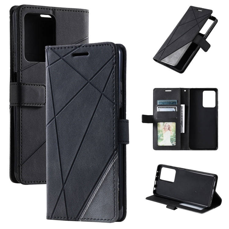 Skin Feel Splicing Leather Phone Case, For Redmi Note 12 Pro+, For Redmi Note 12 Pro 5G Global, F...