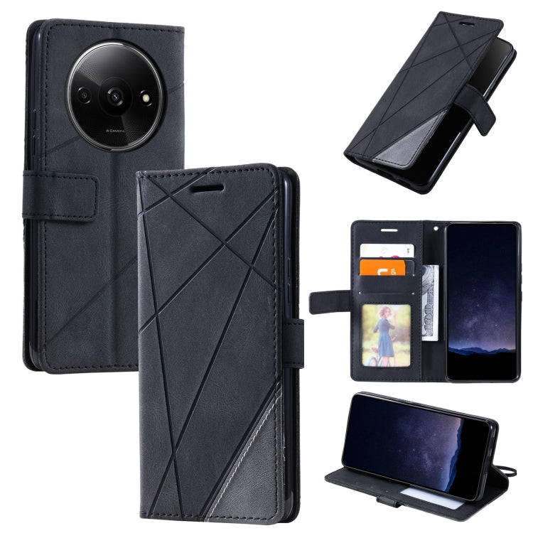 Skin Feel Splicing Leather Phone Case, For Xiaomi Redmi A3, For Xiaomi Redmi Note 13 Pro 4G, For ...