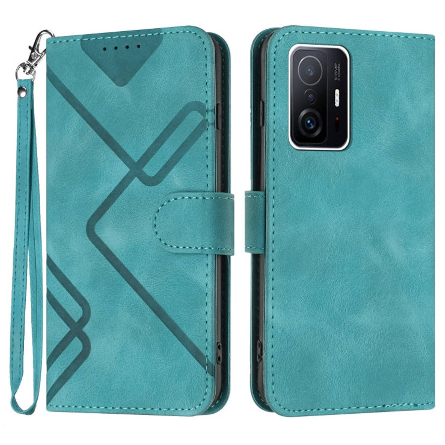 Line Pattern Skin Feel Leather Phone Case, For Xiaomi Redmi 10/10 2022/10 Prime, For Xiaomi Poco ...