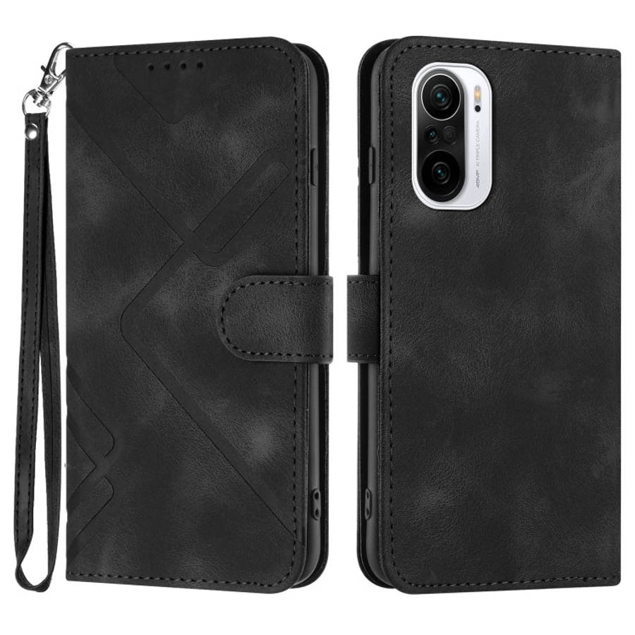Line Pattern Skin Feel Leather Phone Case, For Xiaomi Redmi 10/10 2022/10 Prime, For Xiaomi Poco ...