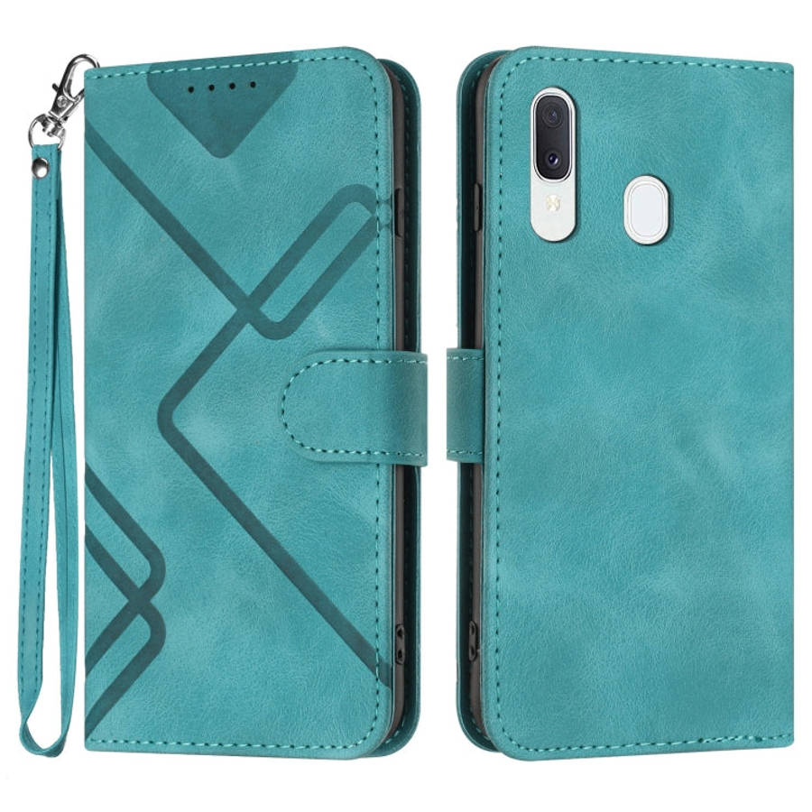 Line Pattern Skin Feel Leather Phone Case, For Samsung Galaxy A20s, For Samsung Galaxy Note10+, F...