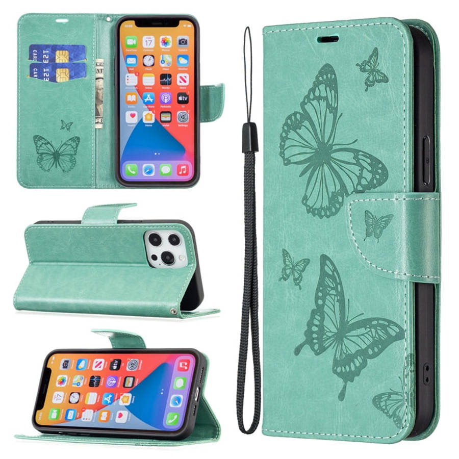 Two Butterflies Embossing Leather Phone Case, For Xiaomi Poco F5 5G / Redmi Note 12 Turbo, For Xi...