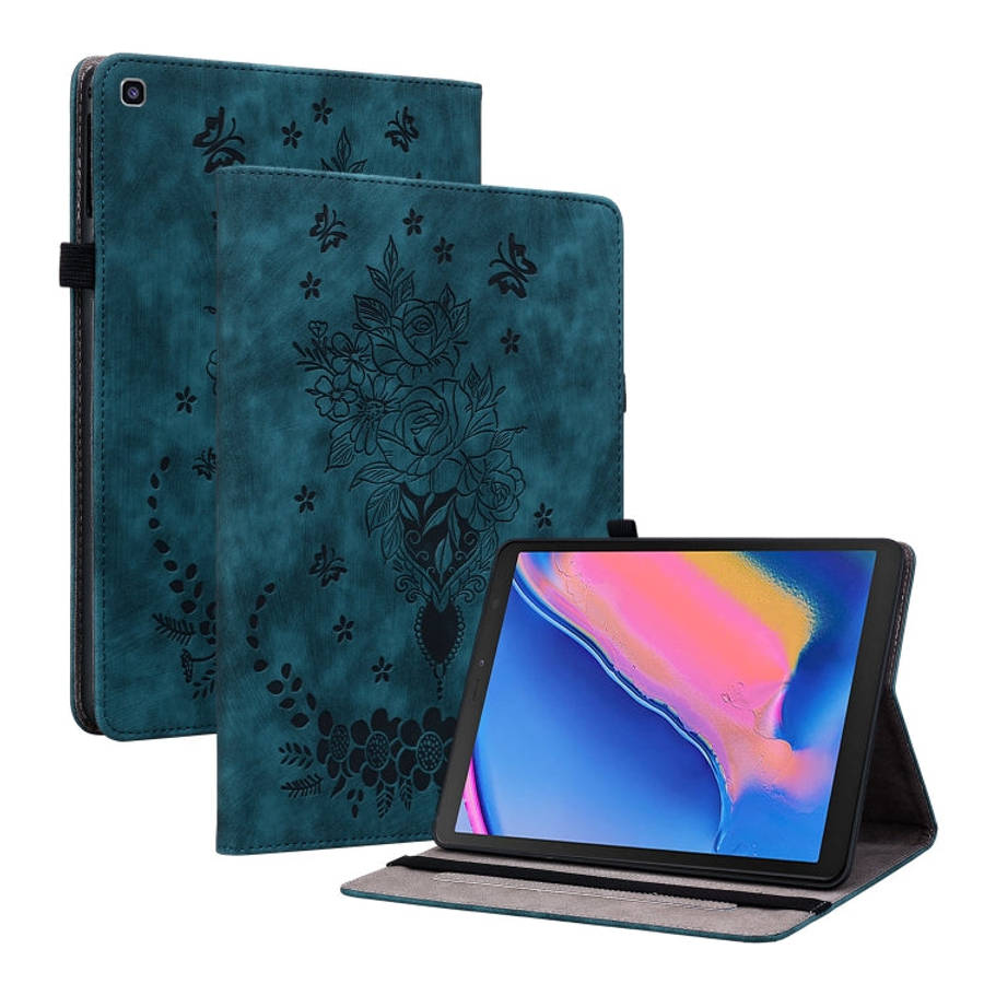 Butterfly Rose Embossed Leather Tablet Case, For Samsung Galaxy A7 Lite T220 / T225, For Samsung ...