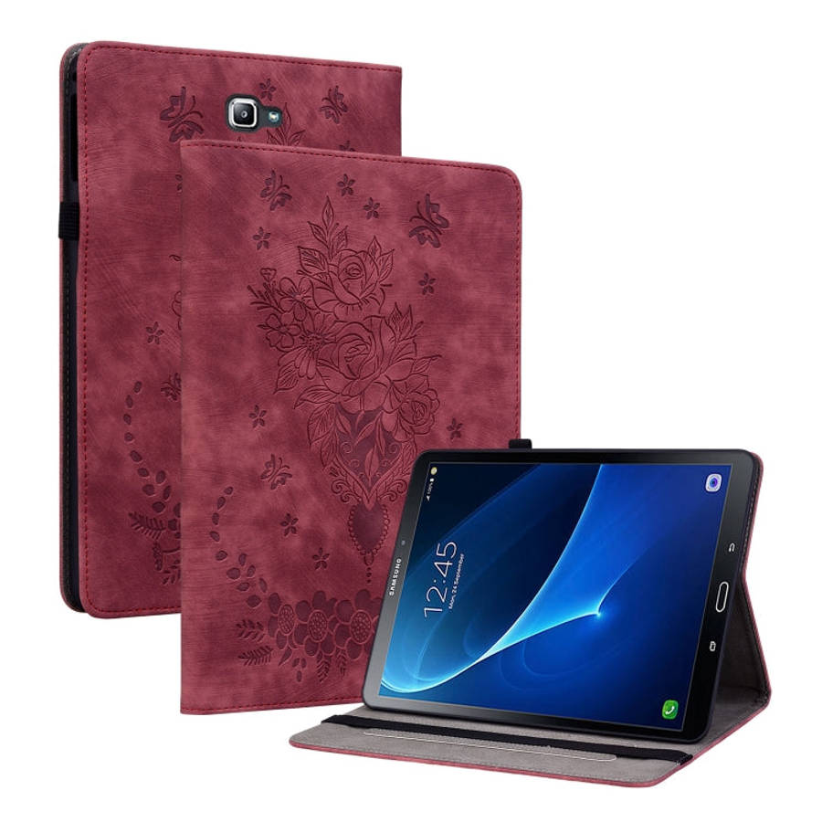 Butterfly Rose Embossed Leather Tablet Case, For Samsung Galaxy A7 Lite T220 / T225, For Samsung ...