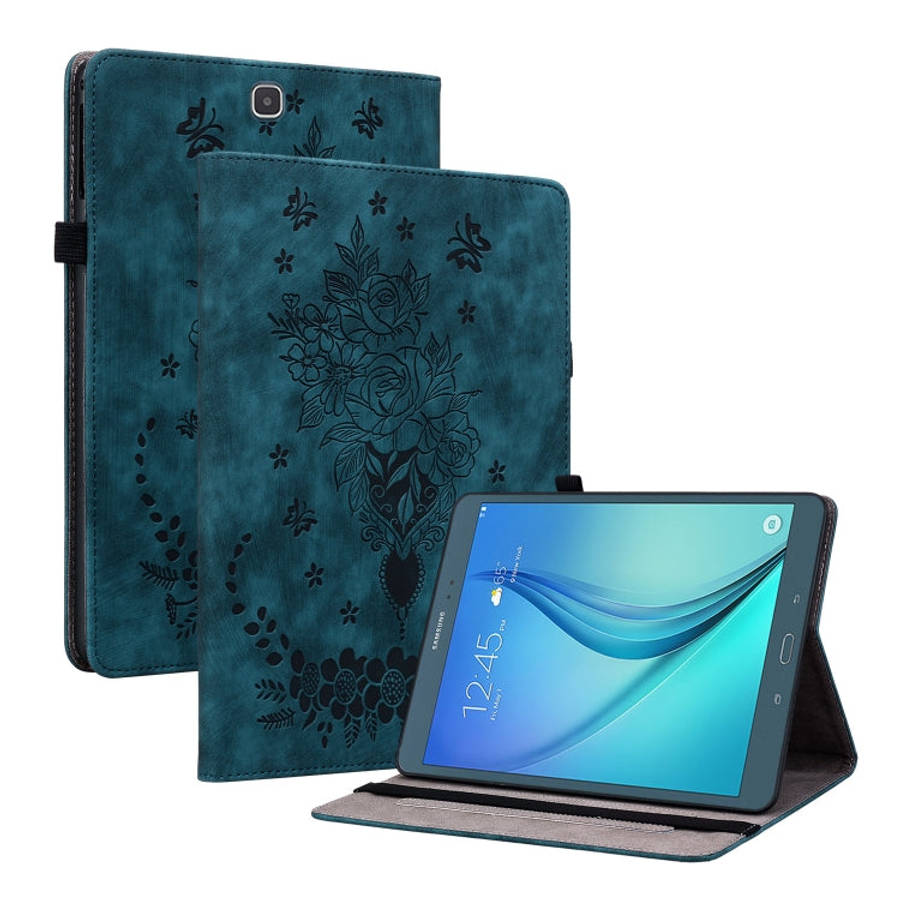 Butterfly Rose Embossed Leather Tablet Case, For Samsung Galaxy A7 Lite T220 / T225, For Samsung ...