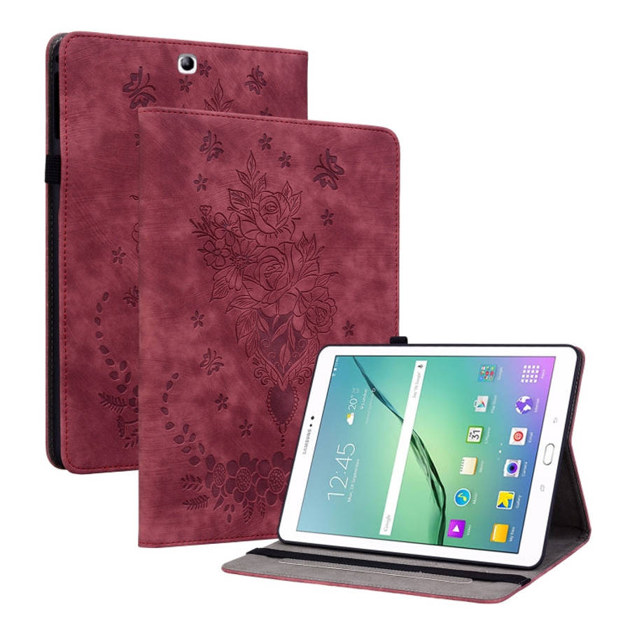 Butterfly Rose Embossed Leather Tablet Case, For Samsung Galaxy A7 Lite T220 / T225, For Samsung ...