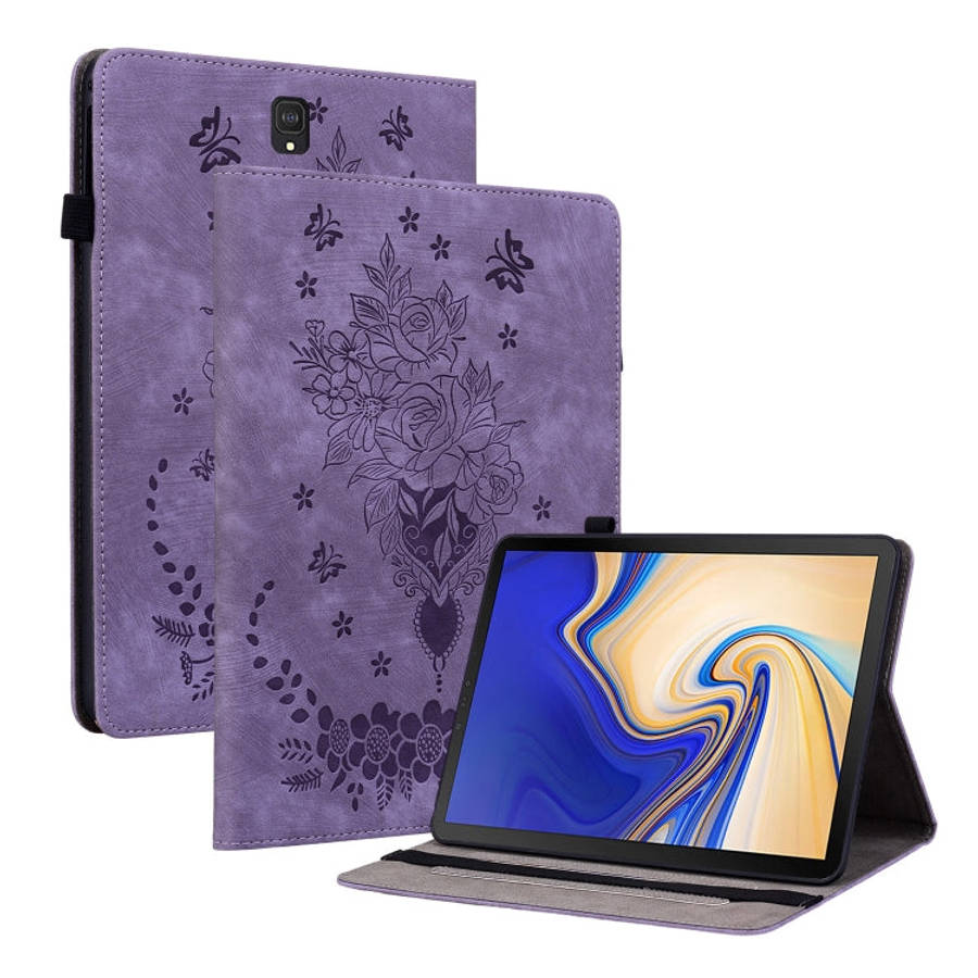 Butterfly Rose Embossed Leather Tablet Case, For Samsung Galaxy A7 Lite T220 / T225, For Samsung ...