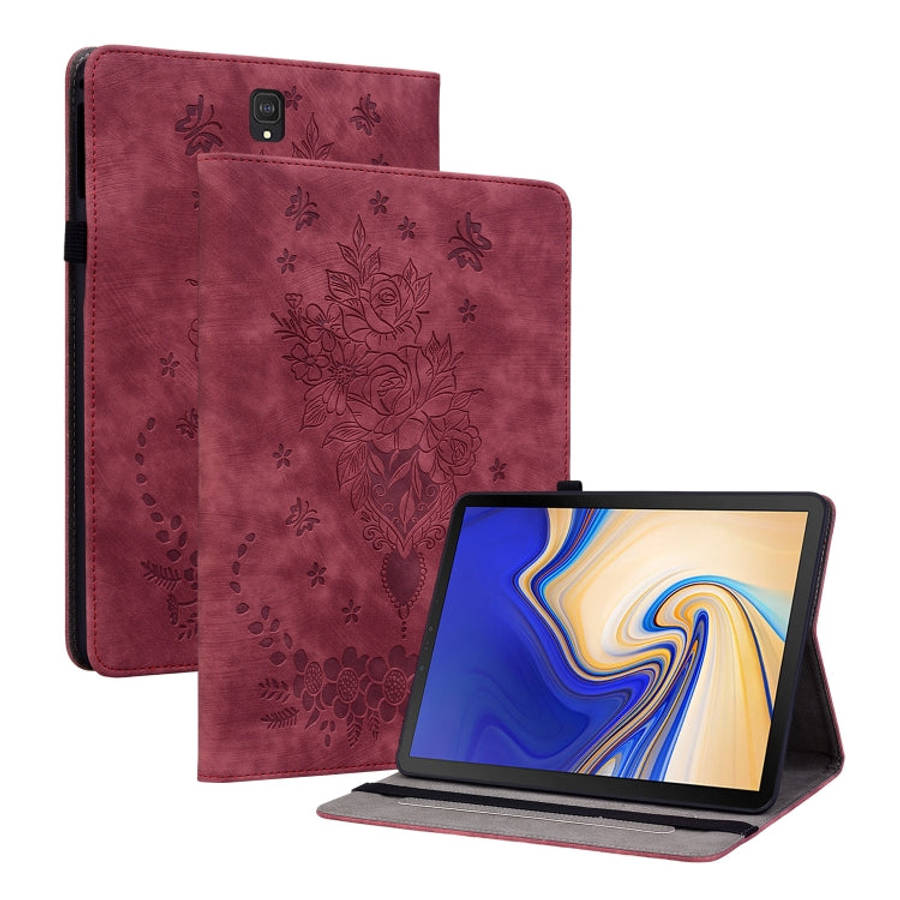 Butterfly Rose Embossed Leather Tablet Case, For Samsung Galaxy A7 Lite T220 / T225, For Samsung ...