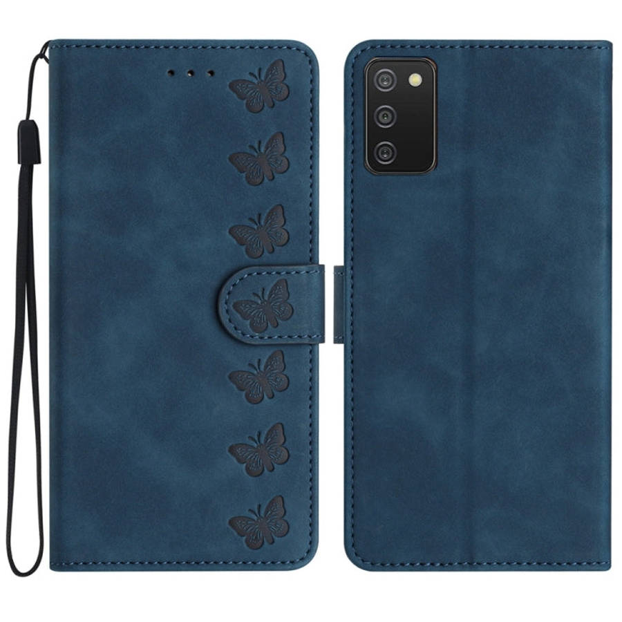 Seven Butterflies Embossed Leather Phone Case, For Samsung Galaxy S24 Ultra 5G, For Samsung Galax...