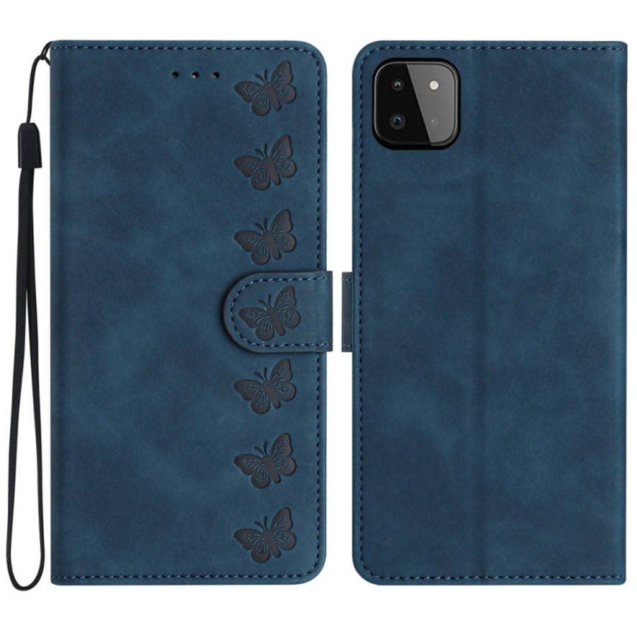 Seven Butterflies Embossed Leather Phone Case, For Samsung Galaxy A22 5G, For Samsung Galaxy A23 ...