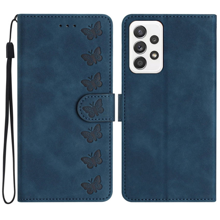 Seven Butterflies Embossed Leather Phone Case, For Samsung Galaxy A22 5G, For Samsung Galaxy A23 ...