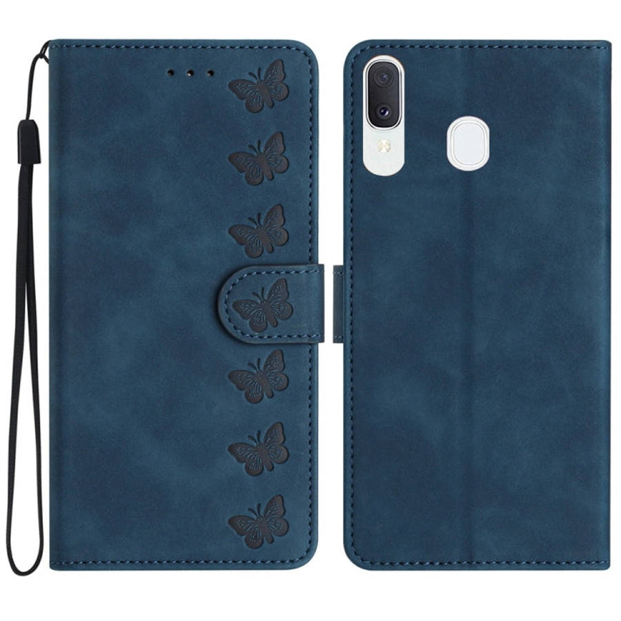 Seven Butterflies Embossed Leather Phone Case, For Samsung Galaxy A22 5G, For Samsung Galaxy A23 ...