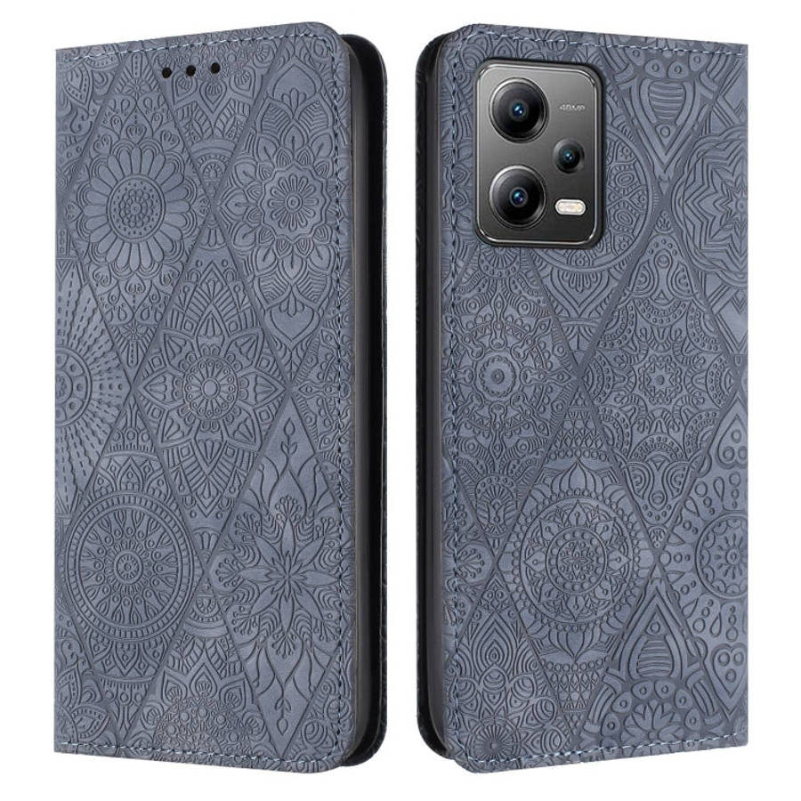 Ethnic Embossed Adsorption Leather Phone Case, For Xiaomi Redmi 13 4G, For Xiaomi Redmi Note 13 5...