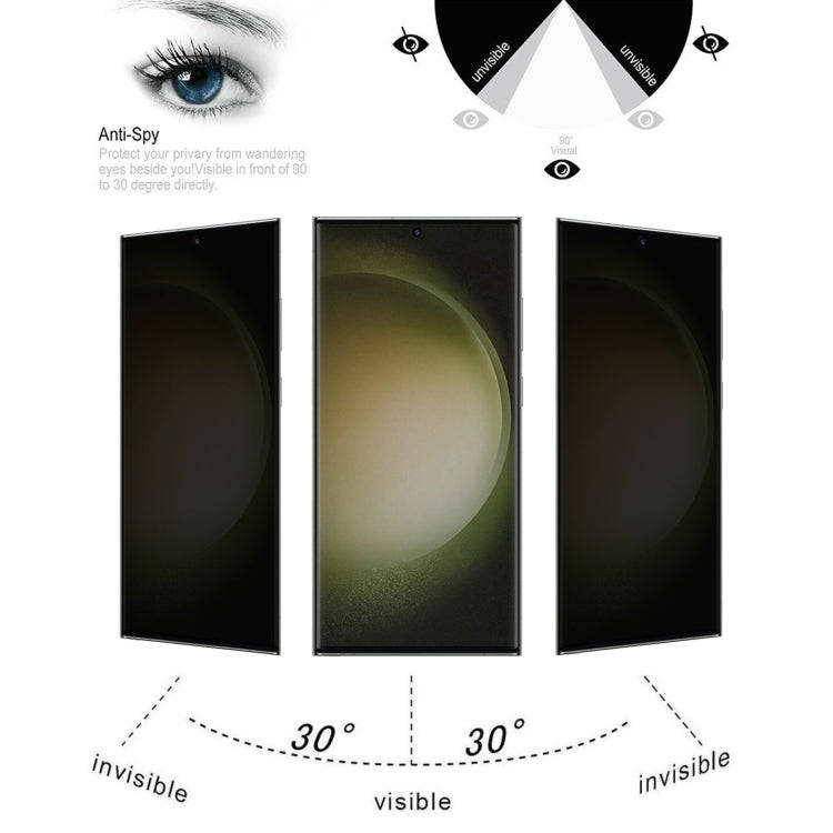 Ultrathin 3D Curved Edge Privacy Tempered Glass Film, Support Unlock, For Samsung Galaxy S23 Ultr...