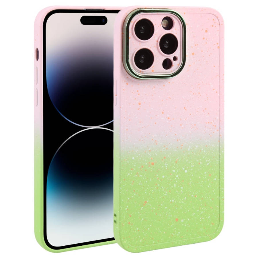 Gradient Starry Silicone Phone Case with Lens Film, For iPhone 14 Plus, For iPhone 15 Pro Max, Fo...