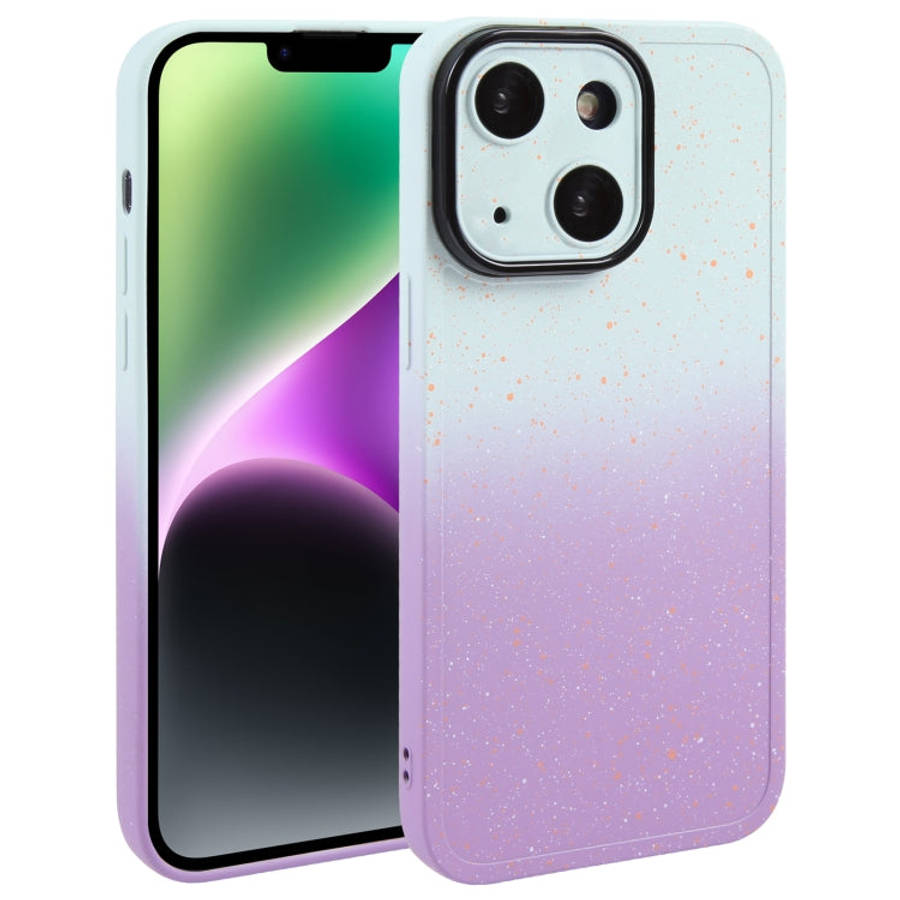 Gradient Starry Silicone Phone Case with Lens Film, For iPhone 14 Plus, For iPhone 15 Pro Max, Fo...