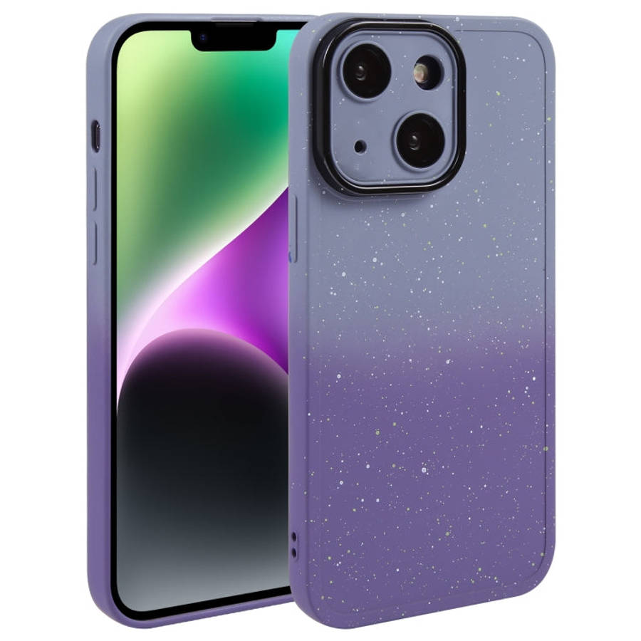 Gradient Starry Silicone Phone Case with Lens Film, For iPhone 14 Plus, For iPhone 15 Pro Max, Fo...