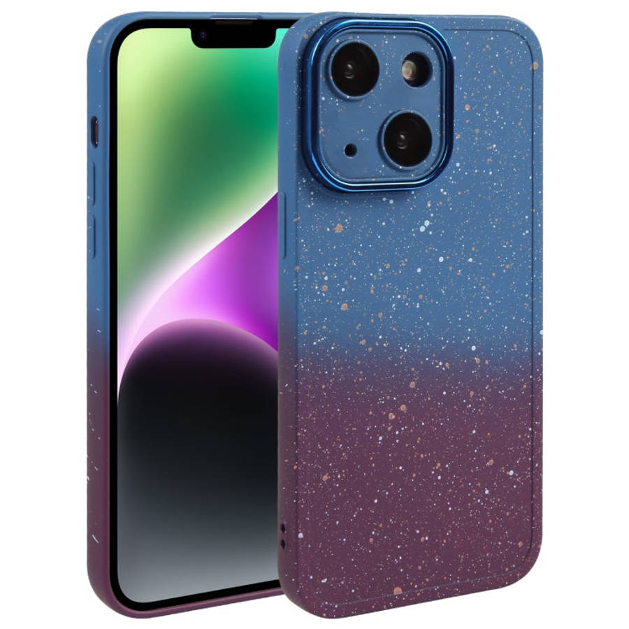 Gradient Starry Silicone Phone Case with Lens Film, For iPhone 14 Plus, For iPhone 15 Pro Max, Fo...