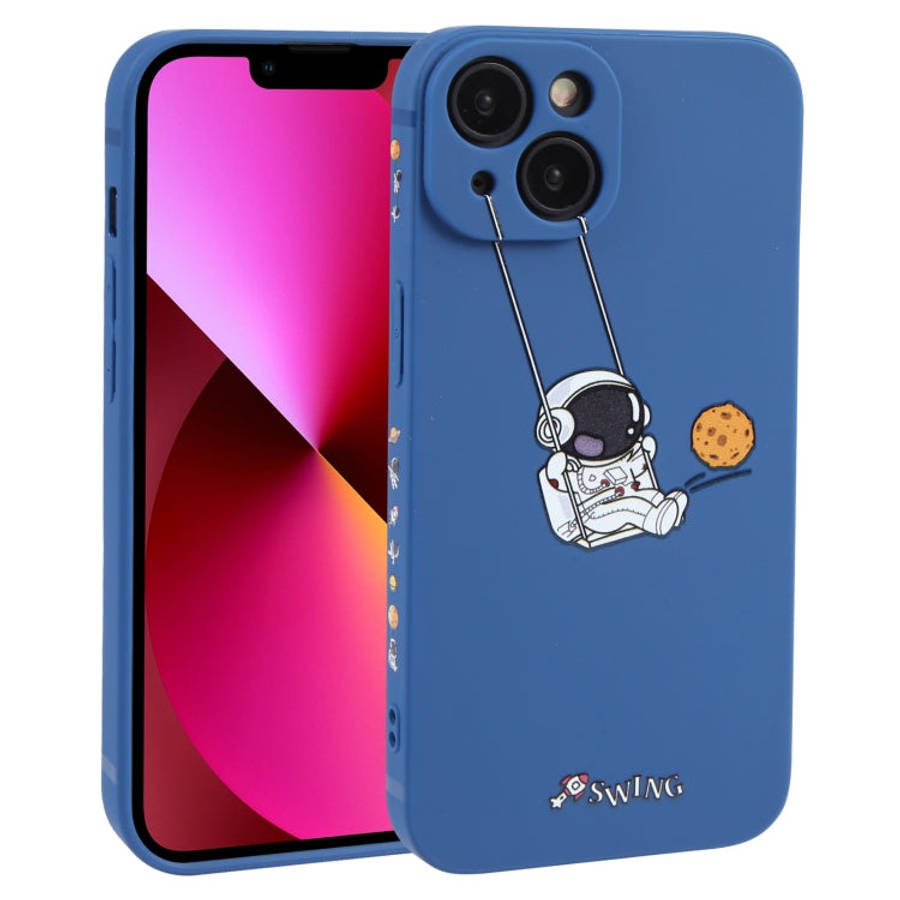 Astronaut Swinging Pattern TPU Phone Case, For iPhone 14 Plus, For iPhone 14, For iPhone 14 Pro, ...