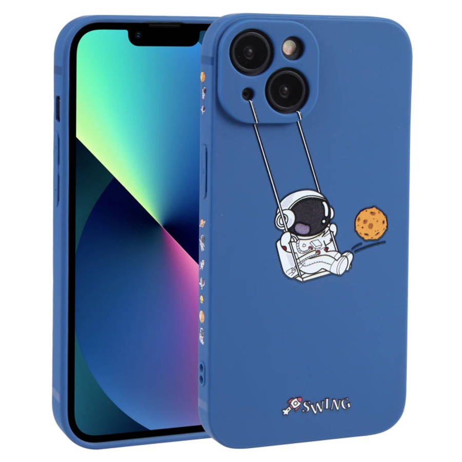 Astronaut Swinging Pattern TPU Phone Case, For iPhone 14 Plus, For iPhone 14, For iPhone 14 Pro, ...
