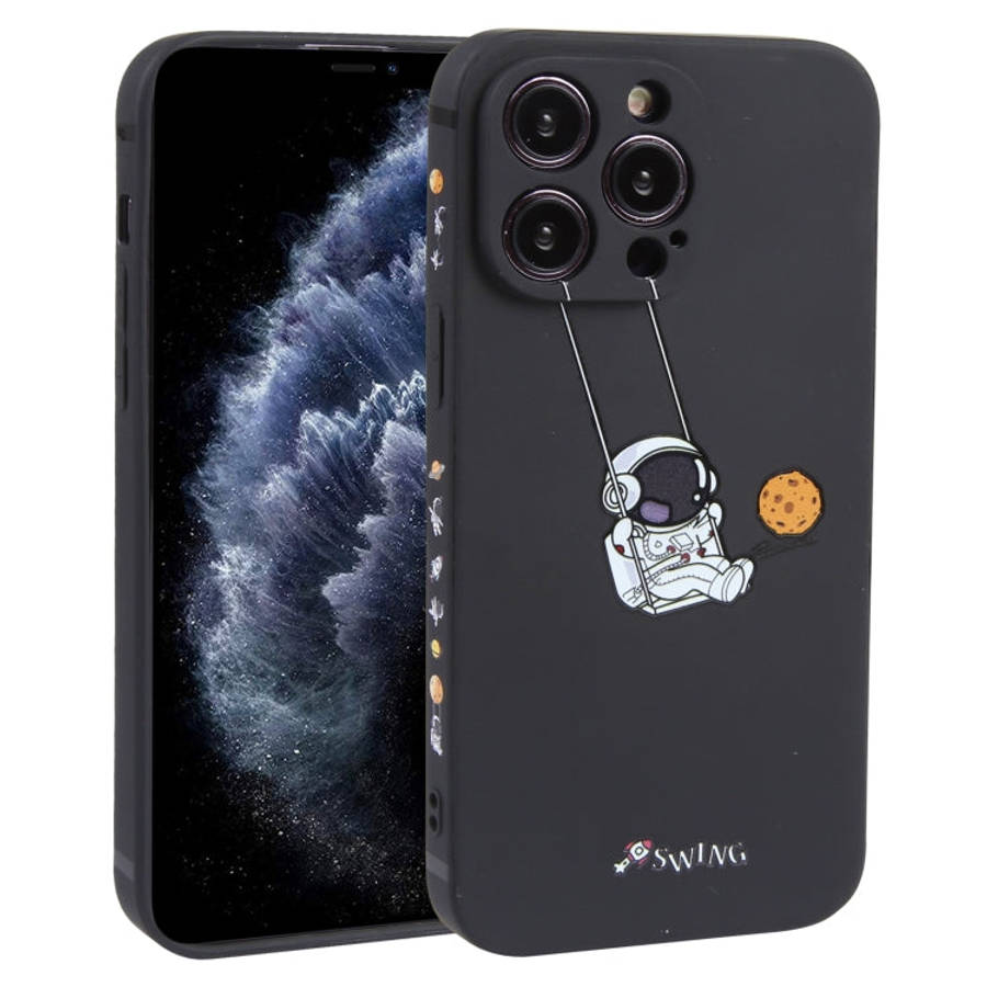 Astronaut Swinging Pattern TPU Phone Case, For iPhone 14 Plus, For iPhone 14, For iPhone 14 Pro, ...