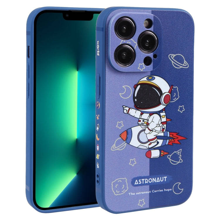 Color Contrast Astronaut Pattern TPU Phone Case, For iPhone 14 Plus, For iPhone 14, For iPhone 14...
