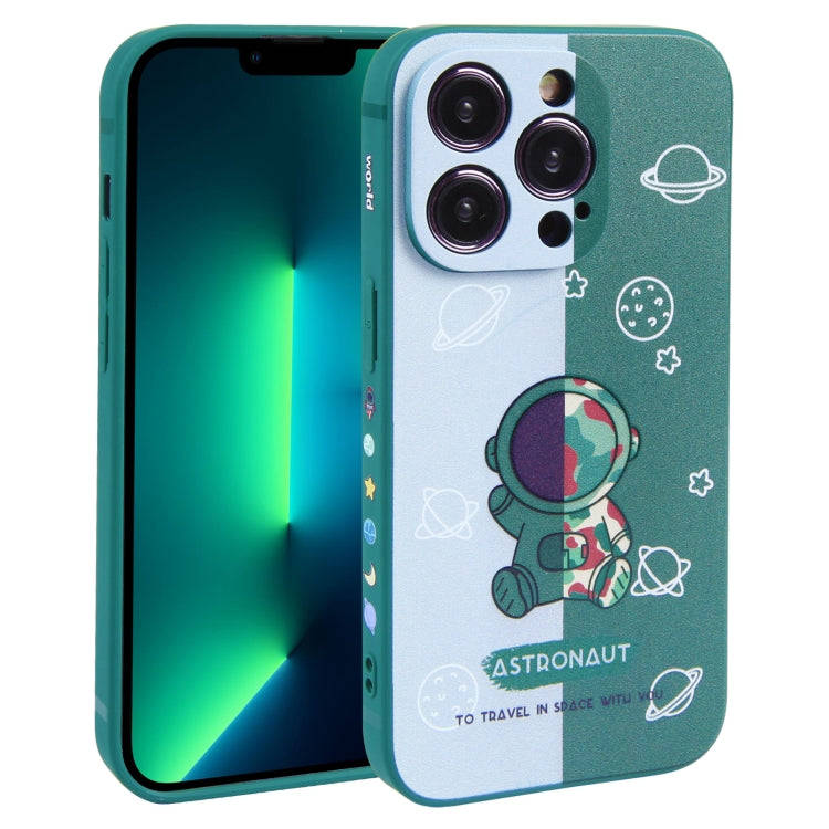 Color Contrast Astronaut Pattern TPU Phone Case, For iPhone 14 Plus, For iPhone 14, For iPhone 14...