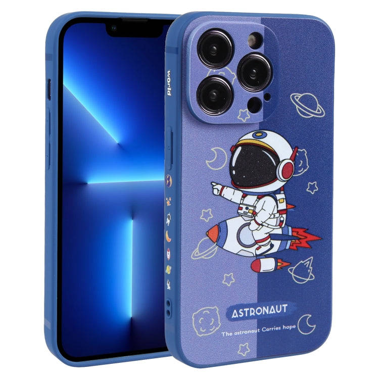 Color Contrast Astronaut Pattern TPU Phone Case, For iPhone 14 Plus, For iPhone 14, For iPhone 14...