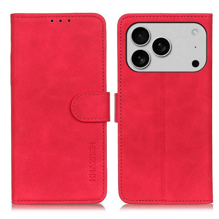 KHAZNEH Retro Texture Leather Phone Case, For iPhone 17 Pro Max, For iPhone 17 Pro, For iPhone 17...
