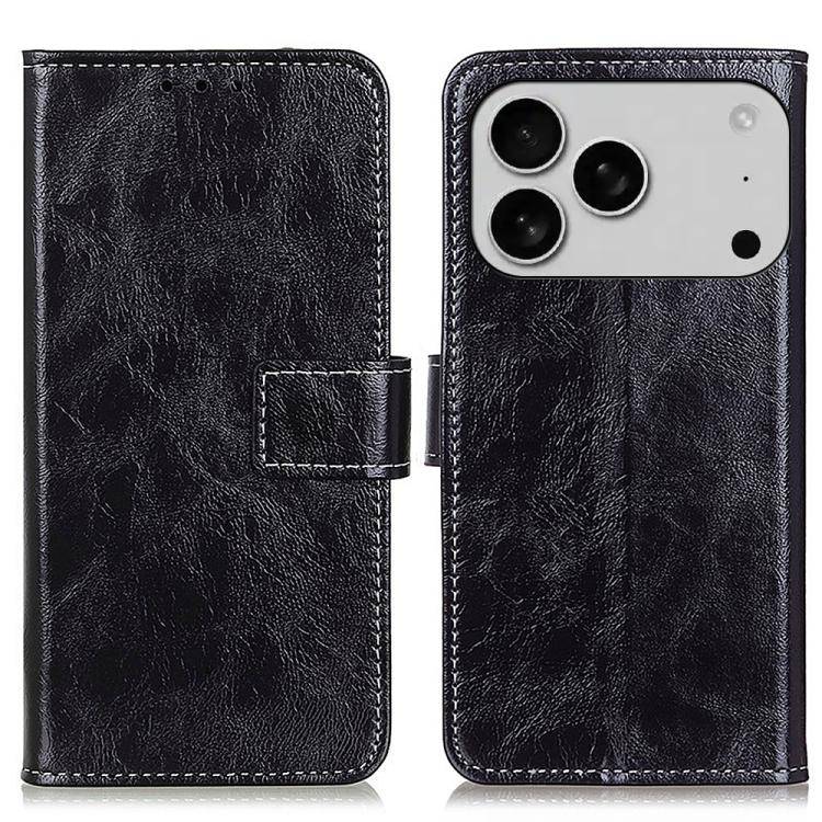 Retro Crazy Horse Texture Horizontal Flip Leather Phone Case, For iPhone 17 Pro Max, For iPhone 1...