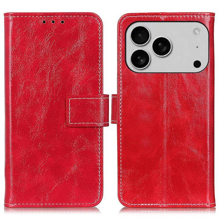 Retro Crazy Horse Texture Horizontal Flip Leather Phone Case, For iPhone 17 Pro Max, For iPhone 1...