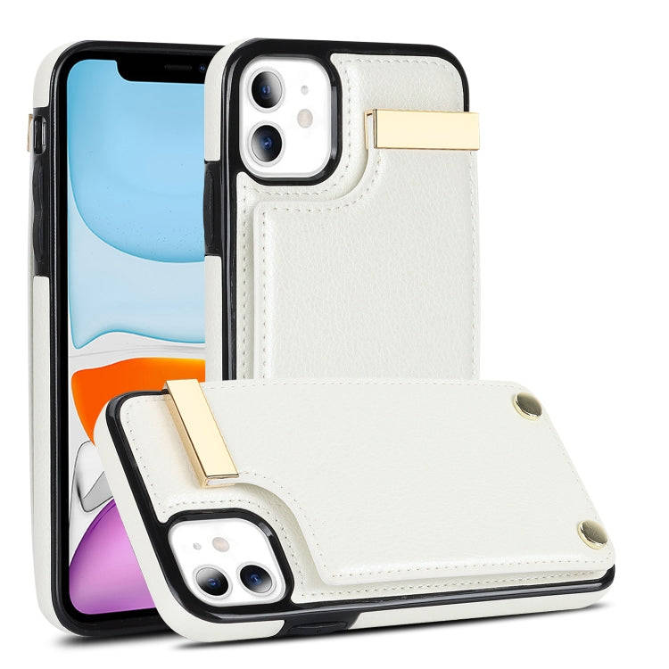 Metal Buckle Card Slots Phone Case, For iPhone 11, For iPhone 11 Pro, For iPhone XS Max, For iPho...