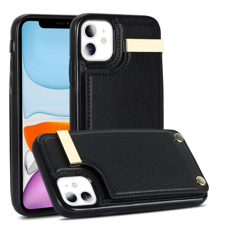 Metal Buckle Card Slots Phone Case, For iPhone 11, For iPhone 11 Pro, For iPhone XS Max, For iPho...