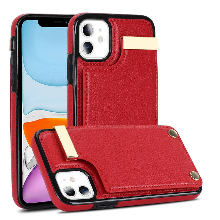 Metal Buckle Card Slots Phone Case, For iPhone 11, For iPhone 11 Pro, For iPhone XS Max, For iPho...