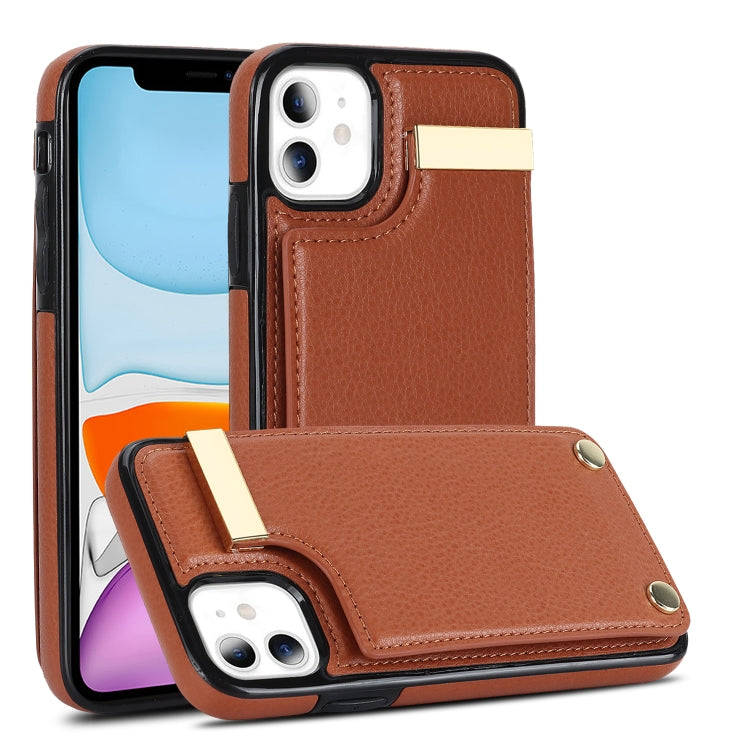 Metal Buckle Card Slots Phone Case, For iPhone 11, For iPhone 11 Pro, For iPhone XS Max, For iPho...