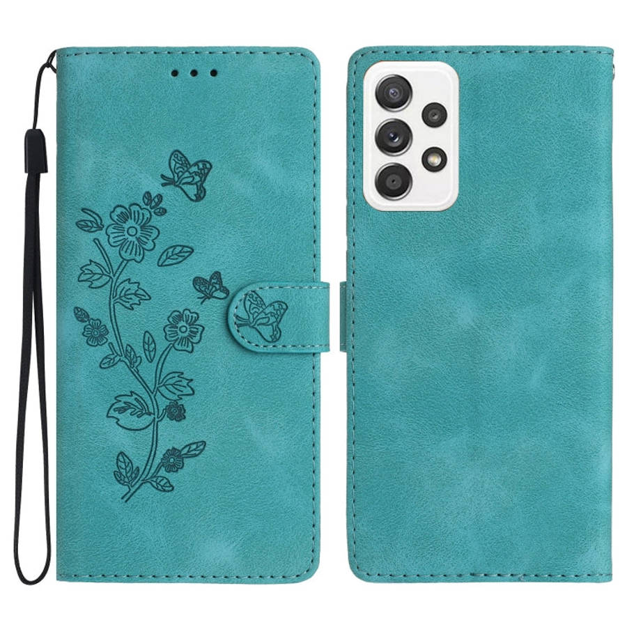 Flower Butterfly Embossing Pattern Leather Phone Case, For Samsung Galaxy A32 4G, For Samsung Gal...