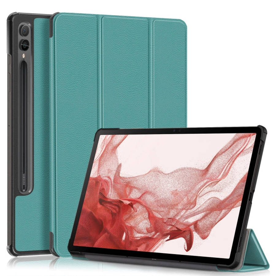 Custer Pure Color 3-Fold Holder Smart Leather Tablet Case, For Samsung Galaxy Tab S9+