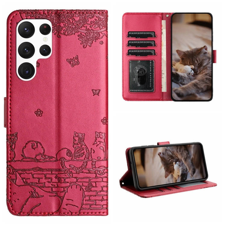 Cat Embossing Pattern Leather Phone Case with Lanyard, For Samsung Galaxy A13 4G, For Samsung Gal...