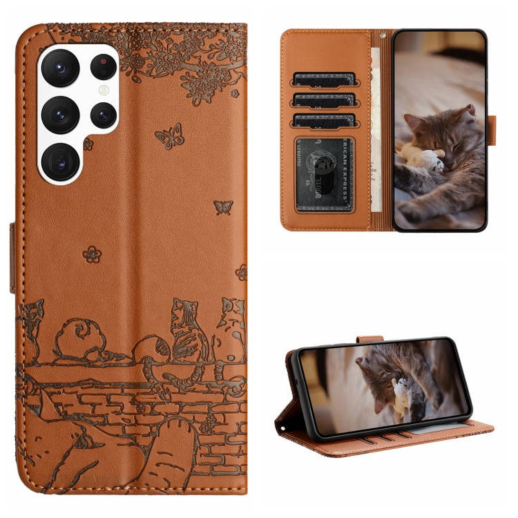 Cat Embossing Pattern Leather Phone Case with Lanyard, For Samsung Galaxy A13 4G, For Samsung Gal...