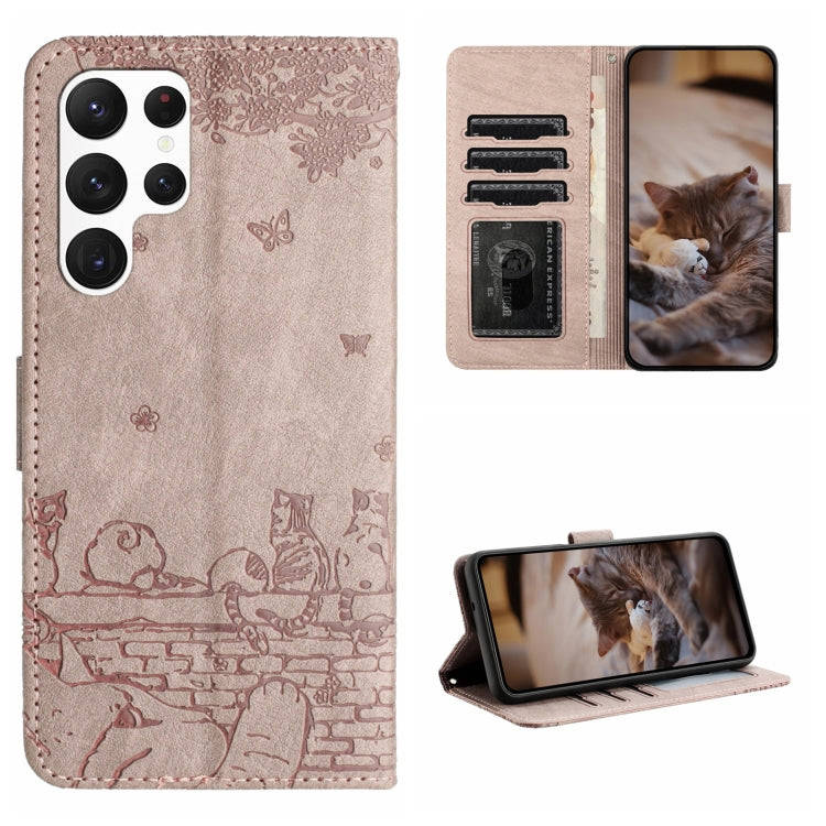 Cat Embossing Pattern Leather Phone Case with Lanyard, For Samsung Galaxy A13 4G, For Samsung Gal...