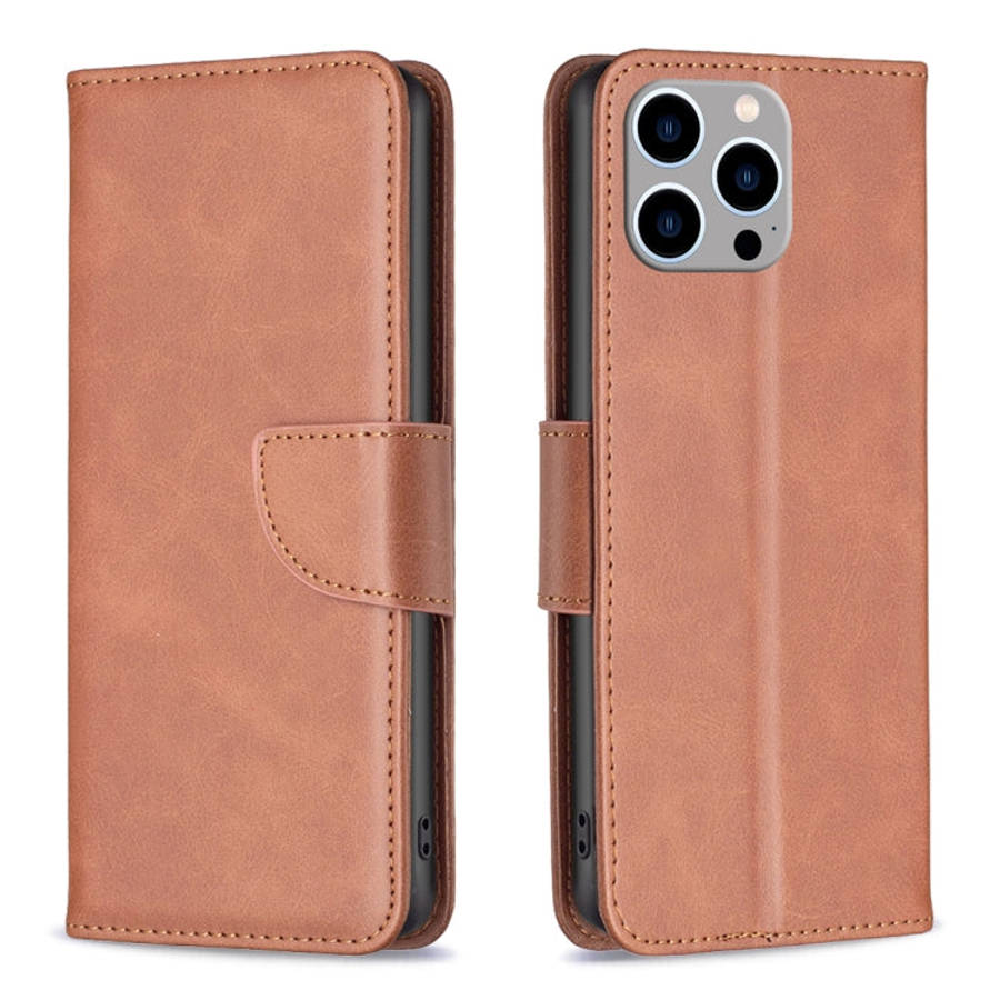 Lambskin Texture Pure Color Flip Leather Phone Case, For iPhone 15 Pro Max, For iPhone 15 Pro, Fo...