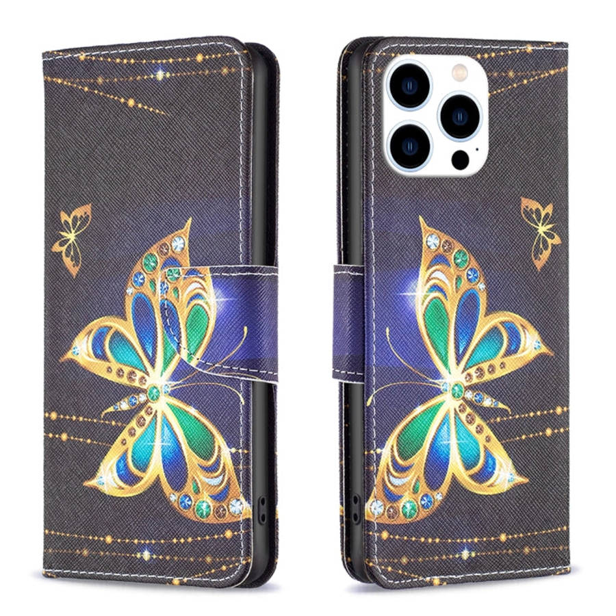 Colored Drawing Pattern Flip Leather Phone Case, For iPhone 15 Pro Max, For iPhone 15 Pro, For iP...