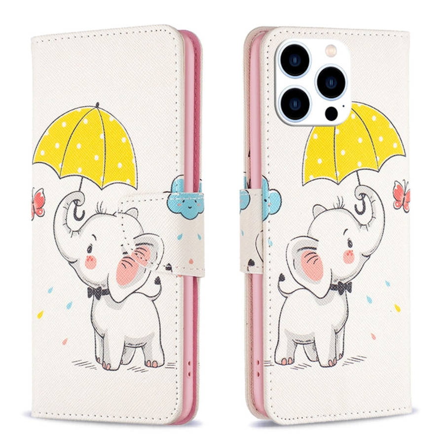 Colored Drawing Pattern Flip Leather Phone Case, For iPhone 15 Pro Max, For iPhone 15 Pro, For iP...