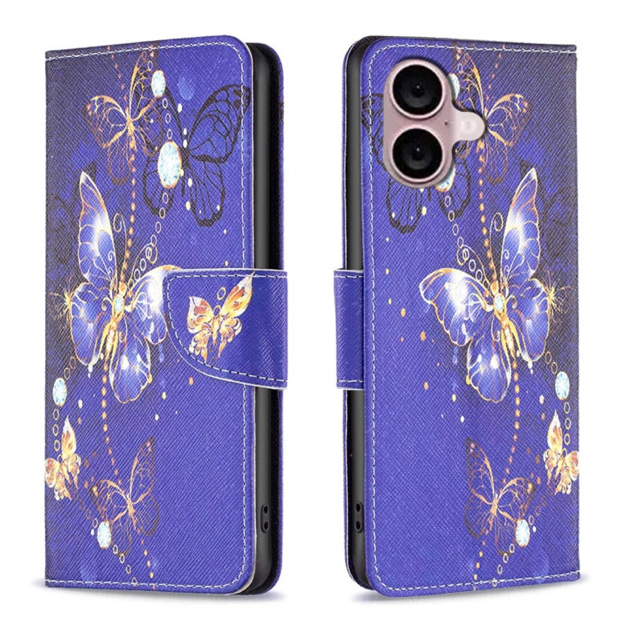 Colored Drawing Pattern Flip Leather Phone Case, For iPhone 16 Pro Max, For iPhone 16 Pro, For iP...