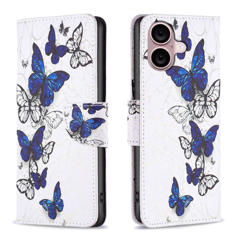Colored Drawing Pattern Flip Leather Phone Case, For iPhone 16 Pro Max, For iPhone 16 Pro, For iP...