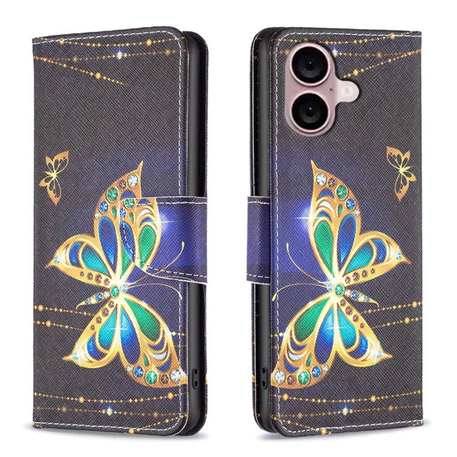 Colored Drawing Pattern Flip Leather Phone Case, For iPhone 16 Pro Max, For iPhone 16 Pro, For iP...